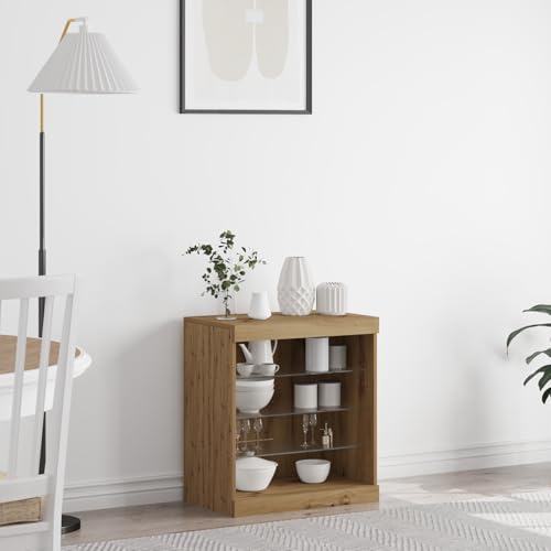 ZQQLVOO Modernes Sideboard aus Massivholz Eiche mit Glasregalen – Stilvolles rechteckiges Wohnzimmer Buffet mit reichlich Stauraum für Essbereich ZQQLVOO Modernes Sideboard aus Massivholz Eiche mit Glasregalen – Stilvolles rechteckiges Wohnzimmer Buffet mit reichlich Stauraum für Essbereich von ZQQLVOO