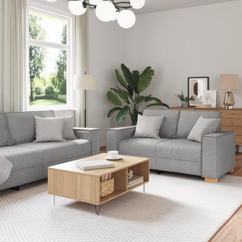 ZQQLVOO Modulares 3-teiliges Sofa-Set in Grau, verstellbare Sektionen, abnehmbare Kissenbezüge, weiches Polyester, modernes Design für Wohnzimmer, gemütliche Sitzgruppe, vielseitige von ZQQLVOO
