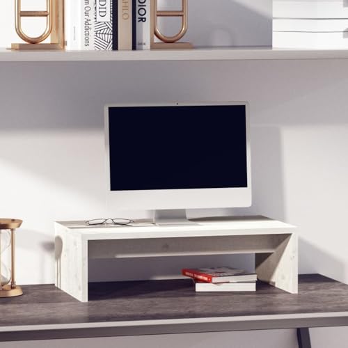 ZQQLVOO Monitorständer Weiß Couchtisch tv unterschrank Sideboard hängend Sideboard Wohnzimmer 50x27x15 cm Massivholz Kiefer von ZQQLVOO