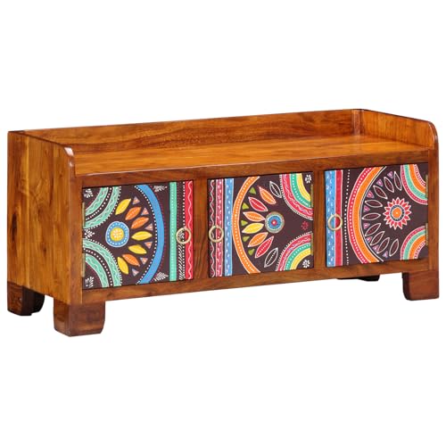 ZQQLVOO Multifunktionale Schuhbank aus Massivholz Mango mit geometrischen Mustern, Stauraum für mehrere Paar Schuhe, Bohemian Design für Flur und Eingangsbereich ZQQLVOO Multifunktionale Schuhbank aus Massivholz Mango mit geometrischen Mustern, Stauraum für mehrere Paar Schuhe, Bohemian Design für Flur und Eingangsbereich von ZQQLVOO
