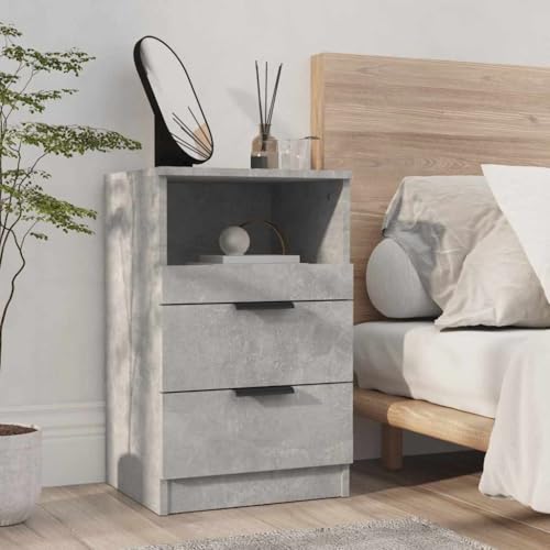 ZQQLVOO Nachttisch Betongrau Holzwerkstoff badschrank schmal nachttische for Wohnzimmer Schlafzimmer von ZQQLVOO