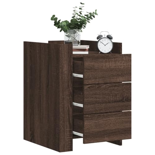 ZQQLVOO Nachttisch Braun Eichen-Optik Bedside Table beistelltisch for Zimmer Wohnzimmer 45x50x65 cm Holzwerkstoff von ZQQLVOO