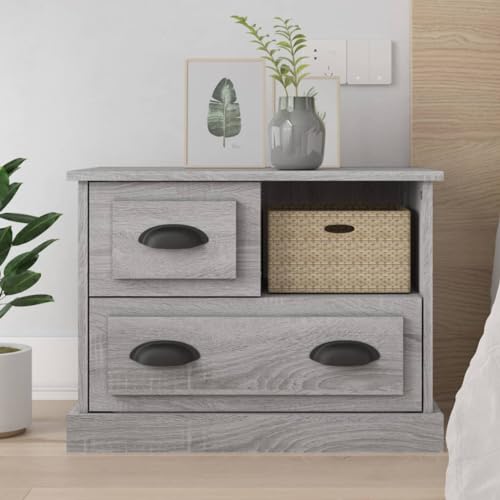 ZQQLVOO Nachttisch Grau Sonoma kommode mit schubladen badschrank schmal for Zimmer Schlafzimmer 60x39x45 cm von ZQQLVOO