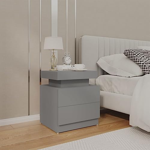 ZQQLVOO Nachttisch Grau kommode mit schubladen Bedside Table for Wohnzimmer Zimmer 45x35x52 cm Holzwerkstoff von ZQQLVOO