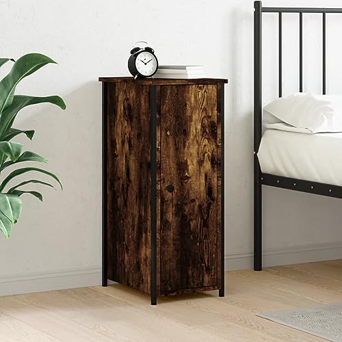 ZQQLVOO Nachttisch Räuchereiche Bedside Table badschrank schmal for Wohnzimmer Zimmer 32x42x80 cm Holzwerkstoff von ZQQLVOO