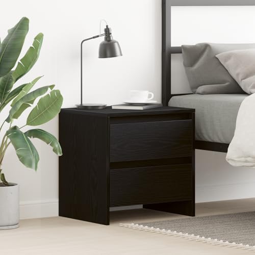 ZQQLVOO Nachttisch Schwarz Eiche nachttisch badschrank schmal for Zimmer Schlafzimmer 45x34x44,5 cm Holzwerkstoff von ZQQLVOO