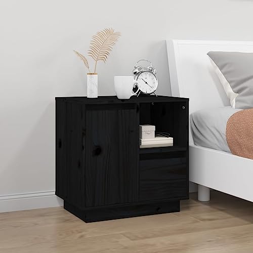 ZQQLVOO Nachttisch Schwarz badschrank schmal Bedside Table for Zimmer Wohnzimmer 50x34x50 cm Massivholz Kiefer ZQQLVOO Nachttisch Schwarz badschrank schmal Bedside Table for Zimmer Wohnzimmer 50x34x50 cm Massivholz Kiefer von ZQQLVOO