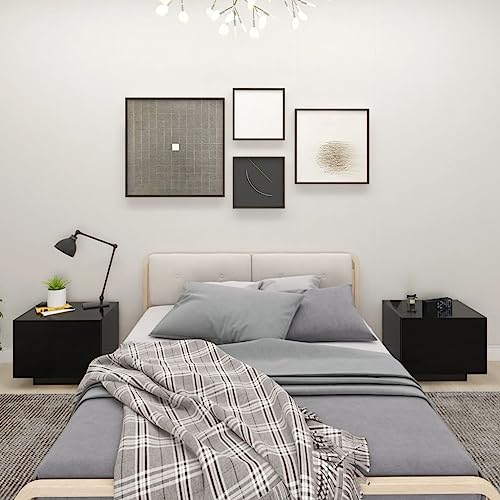 ZQQLVOO Nachttisch Schwarz nachtschrank badschrank schmal for Wohnzimmer Schlafzimmer 100x35x40 cm Holzwerkstoff von ZQQLVOO