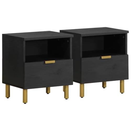 ZQQLVOO Nachttisch Schwarz nachtschrank badschrank schmal for Zimmer Wohnzimmer 40x33x46 cm Holzwerkstoff von ZQQLVOO
