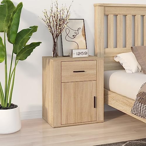 ZQQLVOO Nachttisch Sonoma-Eiche beistelltisch Bedside Table for Schlafzimmer Wohnzimmer 50x36x60 cm Holzwerkstoff von ZQQLVOO