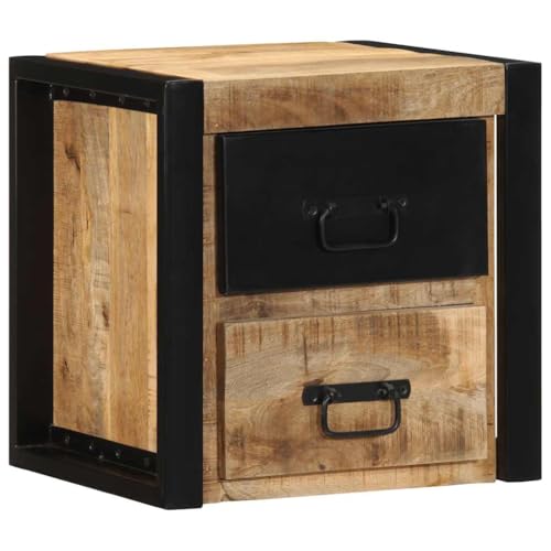 ZQQLVOO Nachttisch kommode mit schubladen beistelltisch for Zimmer Schlafzimmer 40x35x40 cm Raues Mango-Massivholz von ZQQLVOO