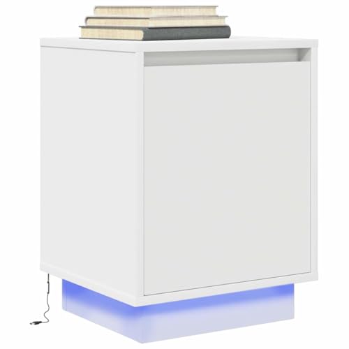 ZQQLVOO Nachttisch mit LED-Leuchten Weiß Nachtkommoden Nachttische für Wohnräume 38x34x50 cm ZQQLVOO Nachttisch mit LED-Leuchten Weiß Nachtkommoden Nachttische für Wohnräume 38x34x50 cm von ZQQLVOO