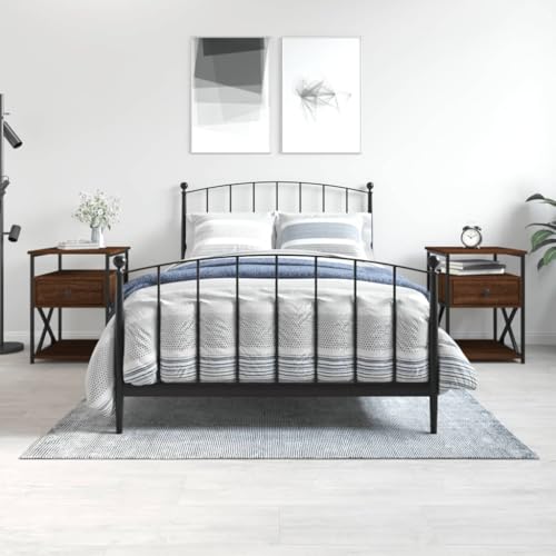 ZQQLVOO Nachttische 2 STK. Braun Eichen-Optik nachttisch badschrank schmal for Schlafzimmer Zimmer 40x42x55 cm Holzwerkstoff von ZQQLVOO