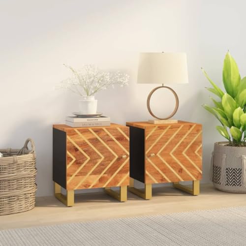 ZQQLVOO Nachttische 2 STK. Braun und Schwarz Massivholz Mango kommode mit schubladen nachtschrank for Zimmer Schlafzimmer ZQQLVOO Nachttische 2 STK. Braun und Schwarz Massivholz Mango kommode mit schubladen nachtschrank for Zimmer Schlafzimmer von ZQQLVOO