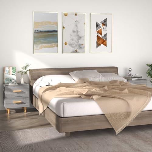 ZQQLVOO Nachttische 2 STK. Grau Sonoma kommode mit schubladen nachtschrank for Zimmer Schlafzimmer 40x35x47,5 cm von ZQQLVOO