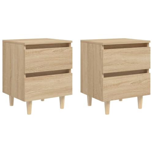 ZQQLVOO Nachttische 2 STK. Kiefernholz-Beinen Sonoma-Eiche nachttische badschrank schmal for Schlafzimmer Zimmer 40x35x50cm von ZQQLVOO