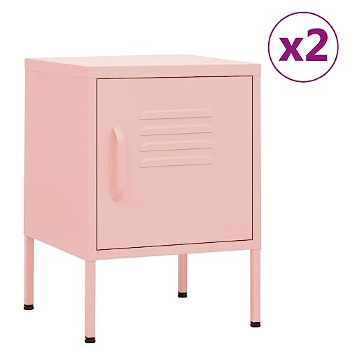 ZQQLVOO Nachttische 2 STK. Rosa nachttisch nachttische for Zimmer Wohnzimmer 35x35x51 cm Stahl ZQQLVOO Nachttische 2 STK. Rosa nachttisch nachttische for Zimmer Wohnzimmer 35x35x51 cm Stahl von ZQQLVOO