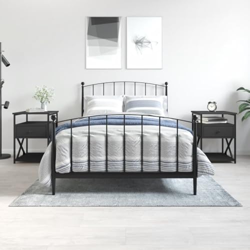 ZQQLVOO Nachttische 2 STK. Schwarz Bedside Table badschrank schmal for Wohnzimmer Schlafzimmer 40x42x55 cm Holzwerkstoff ZQQLVOO Nachttische 2 STK. Schwarz Bedside Table badschrank schmal for Wohnzimmer Schlafzimmer 40x42x55 cm Holzwerkstoff von ZQQLVOO