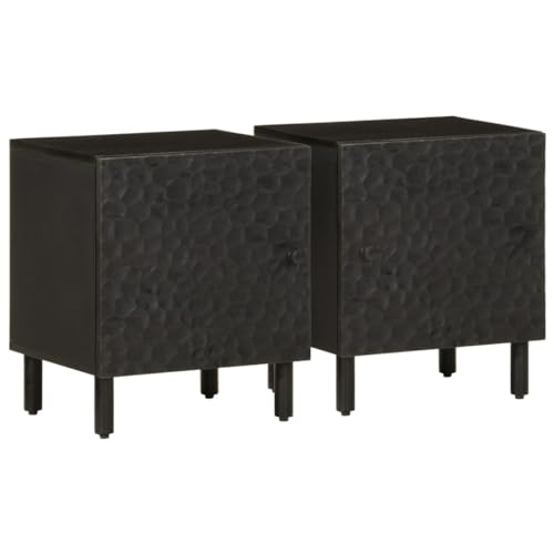 ZQQLVOO Nachttische 2 STK. Schwarz badschrank schmal kommode mit schubladen for Wohnzimmer Schlafzimmer 40x33x46 cm Massivholz Mango ZQQLVOO Nachttische 2 STK. Schwarz badschrank schmal kommode mit schubladen for Wohnzimmer Schlafzimmer 40x33x46 cm Massivholz Mango von ZQQLVOO