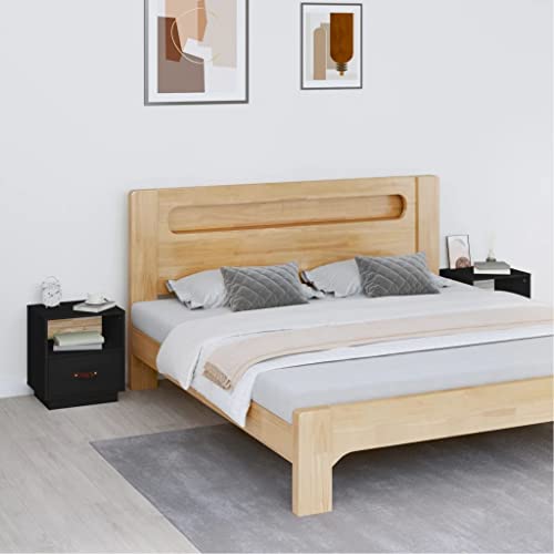 ZQQLVOO Nachttische 2 STK. Schwarz badschrank schmal nachttische for Wohnzimmer Zimmer 40x34x45 cm Massivholz Kiefer ZQQLVOO Nachttische 2 STK. Schwarz badschrank schmal nachttische for Wohnzimmer Zimmer 40x34x45 cm Massivholz Kiefer von ZQQLVOO