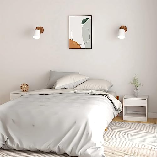 ZQQLVOO Nachttische 2 STK. Weiß Nachttische für das Schlafzimmer Nachtkommoden für Studentenwohnheime 40x31x40 cm Massivholz Kiefer von ZQQLVOO