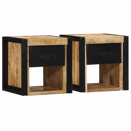 ZQQLVOO Nachttische 2 STK. kommode mit schubladen nachttische for Zimmer Wohnzimmer 40x35x40 cm Raues Mango-Massivholz ZQQLVOO Nachttische 2 STK. kommode mit schubladen nachttische for Zimmer Wohnzimmer 40x35x40 cm Raues Mango-Massivholz von ZQQLVOO