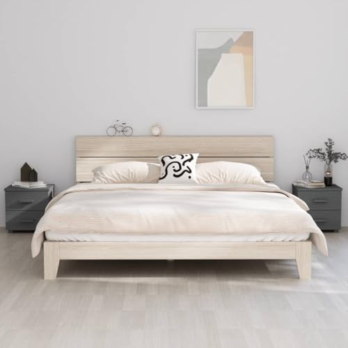 ZQQLVOO Nachttische HAMAR 2 STK. Dunkelgrau kommode mit schubladen nachtschrank for Zimmer Schlafzimmer 40x35x44,5 cm Massivholz von ZQQLVOO
