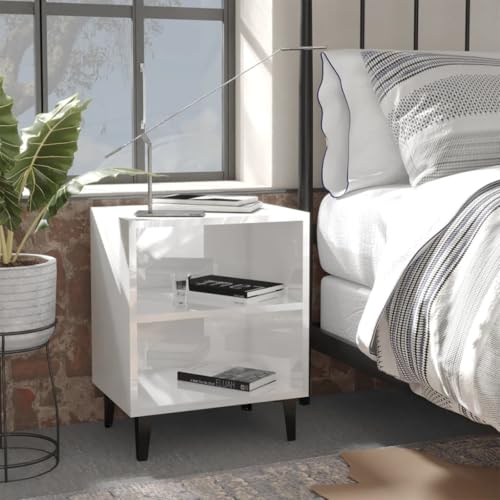 ZQQLVOO Nachttische mit Metallbeinen 2 STK. Hochglanz-Weiß beistelltisch kommode mit schubladen for Zimmer Wohnzimmer 40x30x50 cm ZQQLVOO Nachttische mit Metallbeinen 2 STK. Hochglanz-Weiß beistelltisch kommode mit schubladen for Zimmer Wohnzimmer 40x30x50 cm von ZQQLVOO