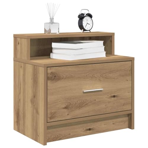ZQQLVOO Nachttische mit Schublade 2 STK. Artisan-Eiche badschrank schmal beistelltisch for Wohnzimmer Zimmer 51x31x47 cm von ZQQLVOO