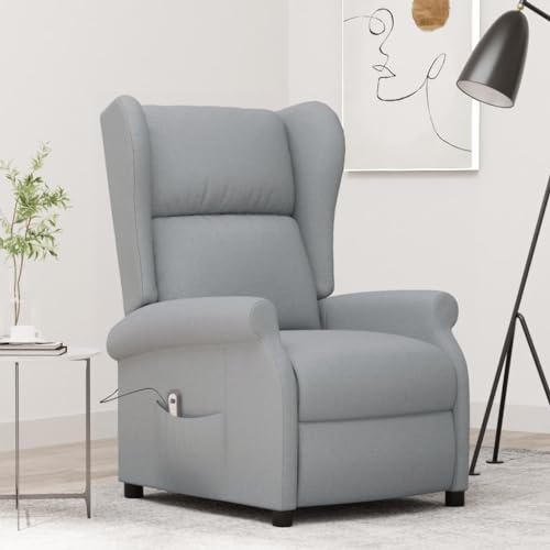 ZQQLVOO Ohrensessel mit Liegefunktion Elektrisch Hellgrau Stoff Chair ohrensessel mit hocker for Wohnzimmer Innenraum von ZQQLVOO