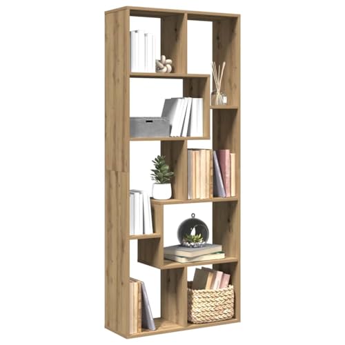 ZQQLVOO Raumteiler-Bücherregal Artisan-Eiche Multifunktionales Bücherregal für Wohnzimmer 67x25x161,5 cm von ZQQLVOO