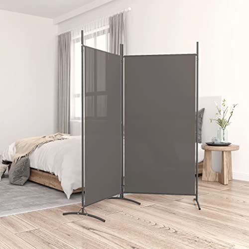 ZQQLVOO Raumteiler stehend Sichtschutz 2-TLG. Paravent Anthrazit 175x180 cm Stoff von ZQQLVOO