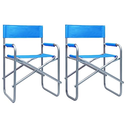 ZQQLVOO Regiestühle 2 STK. Stahl Blau Balkonstühle Outdoor-Stühle for Patio Balcony ZQQLVOO Regiestühle 2 STK. Stahl Blau Balkonstühle Outdoor-Stühle for Patio Balcony von ZQQLVOO