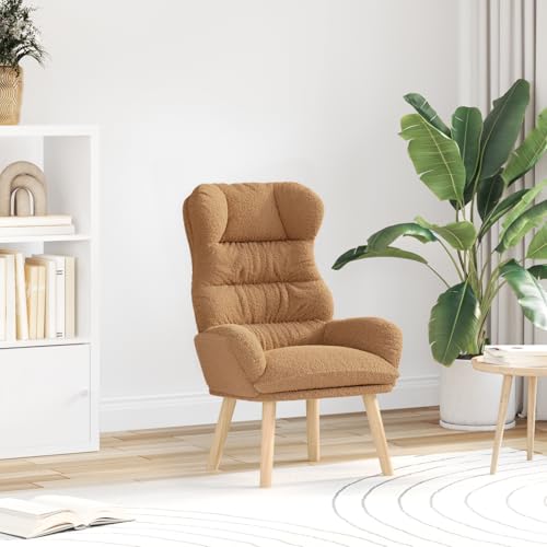 ZQQLVOO Relaxsessel Beige Wollähnlicher Stoff Lounge Sessel fernsehsessel for Schlafzimmer Balkon von ZQQLVOO