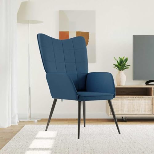 ZQQLVOO Relaxsessel Blau Stoff ohrensessel mit hocker lesesessel for Innenraum Wohnzimmer von ZQQLVOO