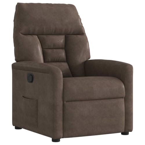 ZQQLVOO Relaxsessel Braun Mikrofasergewebe ohrensessel mit hocker lesesessel for Wohnzimmer Schlafzimmer von ZQQLVOO