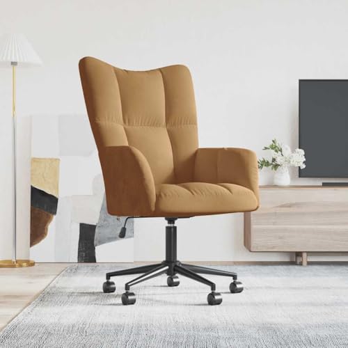 ZQQLVOO Relaxsessel Braun Samt Stuhl schminktisch ohrensessel mit hocker for Schlafzimmer Balkon von ZQQLVOO