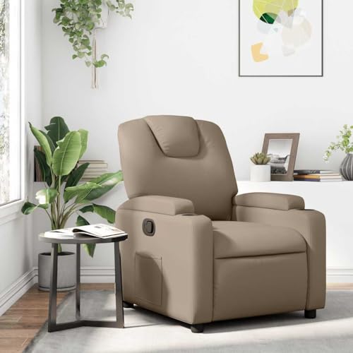 ZQQLVOO Relaxsessel Cappuccino-Braun Kunstleder Lounge Sessel ohrensessel mit hocker for Büro Wohnzimmer von ZQQLVOO