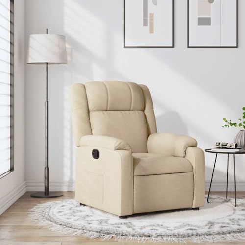 ZQQLVOO Relaxsessel Creme Stoff lesesessel ohrensessel mit hocker for Balkon Innenraum von ZQQLVOO