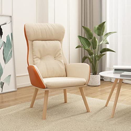 ZQQLVOO Relaxsessel Creme Stoff und PVC Chair Lounge Sessel for Schlafzimmer Büro von ZQQLVOO