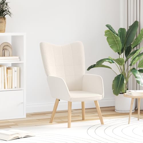 ZQQLVOO Relaxsessel Creme Wollähnlicher Stoff Lounge Sessel fernsehsessel for Innenraum Büro von ZQQLVOO