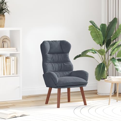 ZQQLVOO Relaxsessel Dunkelgrau Samt ohrensessel mit hocker Stuhl schminktisch for Büro Balkon ZQQLVOO Relaxsessel Dunkelgrau Samt ohrensessel mit hocker Stuhl schminktisch for Büro Balkon von ZQQLVOO