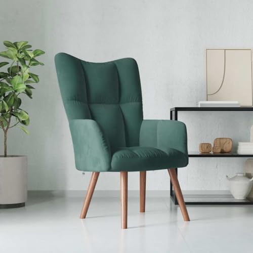 ZQQLVOO Relaxsessel Dunkelgrün Samt ohrensessel mit hocker Chair for Innenraum Schlafzimmer von ZQQLVOO