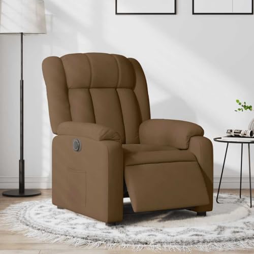 ZQQLVOO Relaxsessel Elektrisch Braun Stoff fernsehsessel lesesessel for Schlafzimmer Wohnzimmer von ZQQLVOO