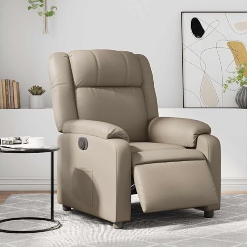 ZQQLVOO Relaxsessel Elektrisch Cappuccino-Braun Kunstleder ohrensessel mit hocker Chair for Innenraum Schlafzimmer von ZQQLVOO