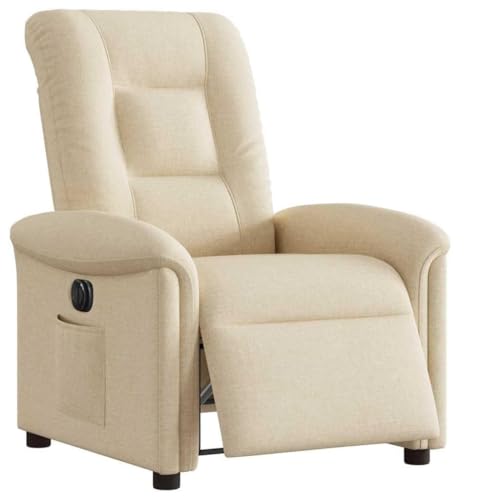 ZQQLVOO Relaxsessel Elektrisch Creme Stoff Chair fernsehsessel for Innenraum Schlafzimmer von ZQQLVOO