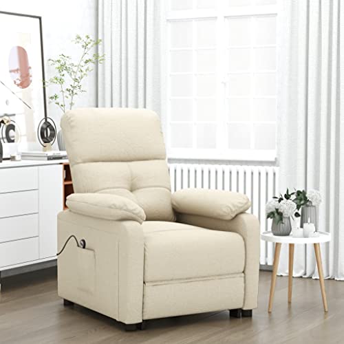 ZQQLVOO Relaxsessel Elektrisch Creme Stoff fernsehsessel lesesessel for Schlafzimmer Büro von ZQQLVOO