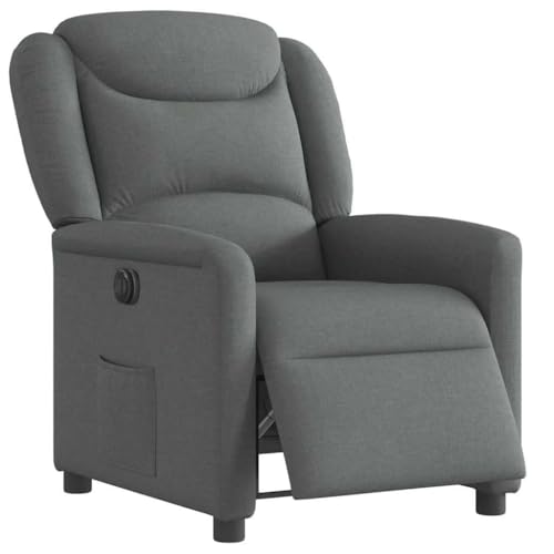 ZQQLVOO Relaxsessel Elektrisch Dunkelgrau Stoff lesesessel cocktailsessel for Schlafzimmer Wohnzimmer von ZQQLVOO