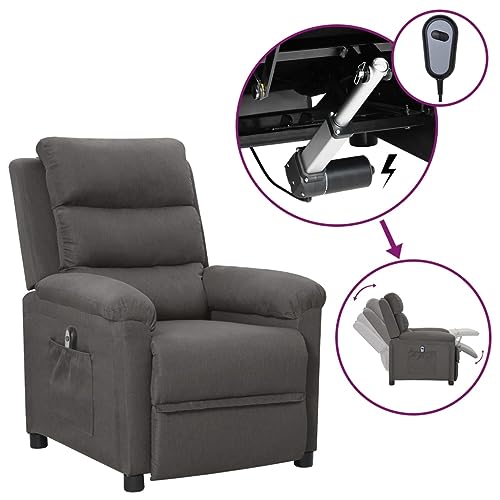 ZQQLVOO Relaxsessel Elektrisch Dunkelgrau Stoff ohrensessel mit hocker lesesessel for Schlafzimmer Innenraum von ZQQLVOO