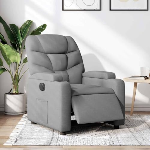 ZQQLVOO Relaxsessel Elektrisch Hellgrau Stoff fernsehsessel Chair for Innenraum Wohnzimmer von ZQQLVOO